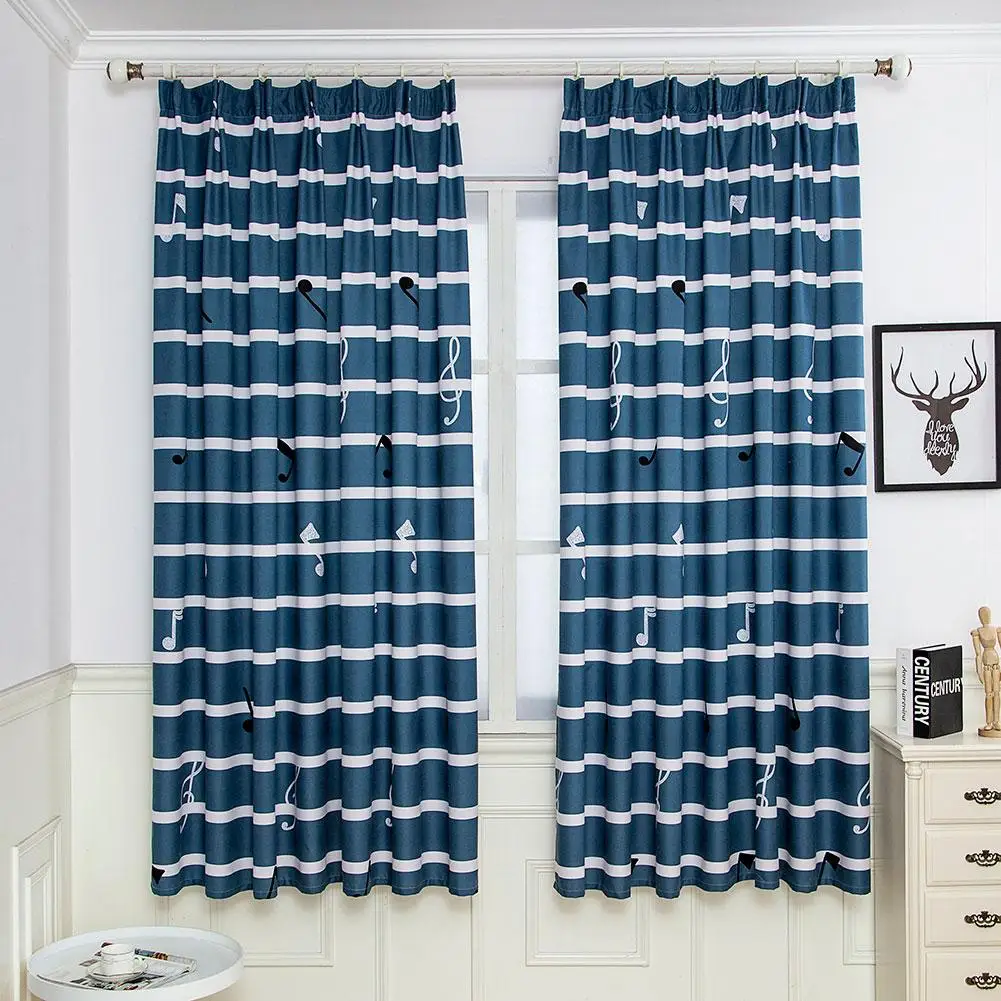 

100x200cm Sripe Notes Window Curtain For Bedroom Living Room Blackout Drape Home Hotel Decor For Blinds Window Treatment Draps