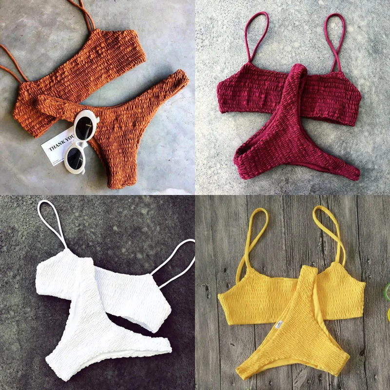 Meihuida Bikinis 2019 Mujer traje de baño Mujer push-up acolchado sujetador vendaje Bikini conjunto Sexy traje de baño triángulo bañador