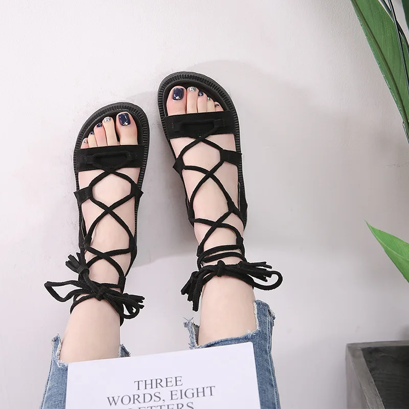 

Flat Bottom Chalaza Comfortable Sandals Thick Bottom Muffin Rome Women's Shoes