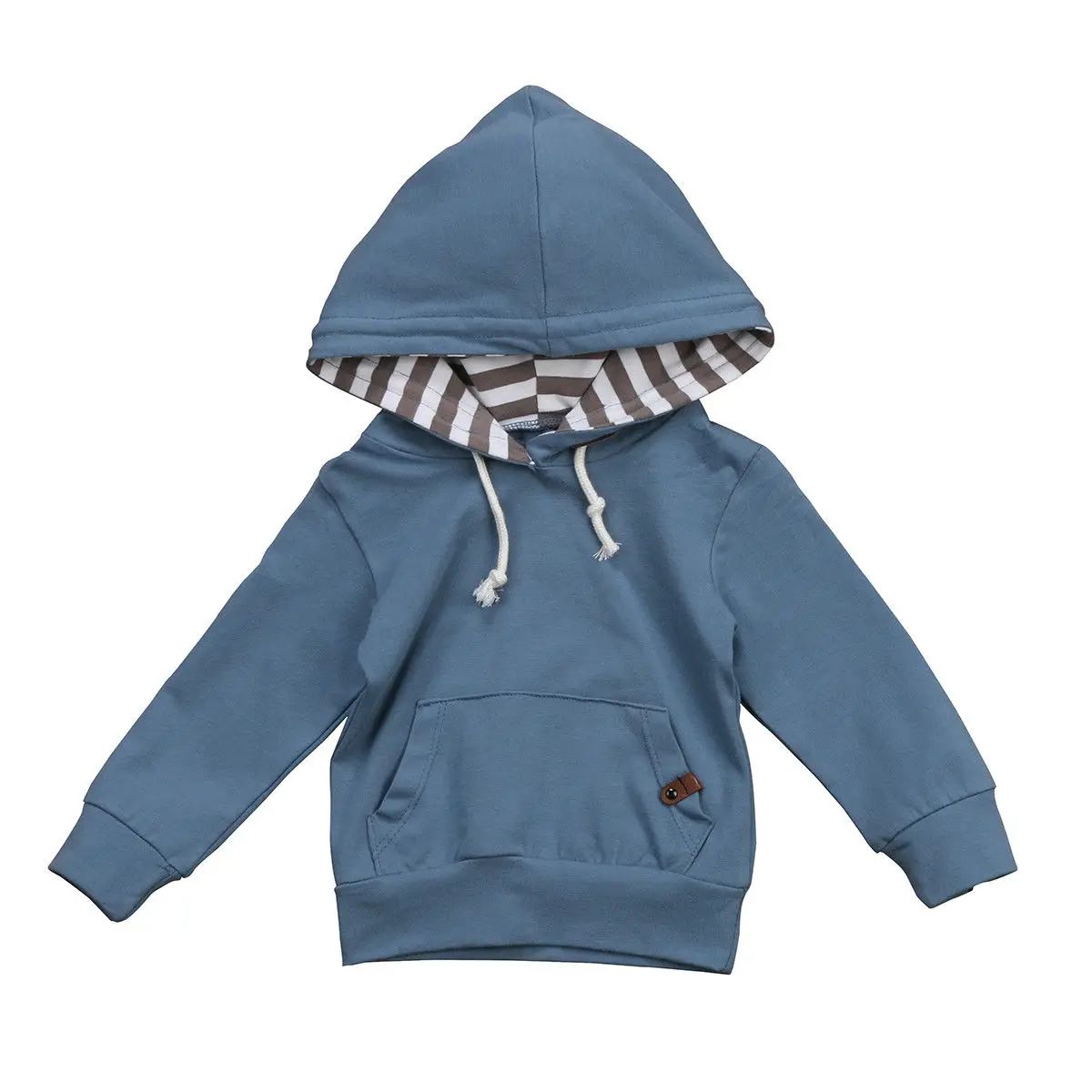 

Long Sleeve Navy Blue Hoodie Top For Baby Boy Hooded Sweatshirt Autumn Winter