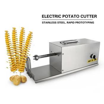 

GZZT Electric Potato Slicer HE03 Stainless Steel French Fry Vegetable Cutter Automatic operation Tornado Cutter Slicer
