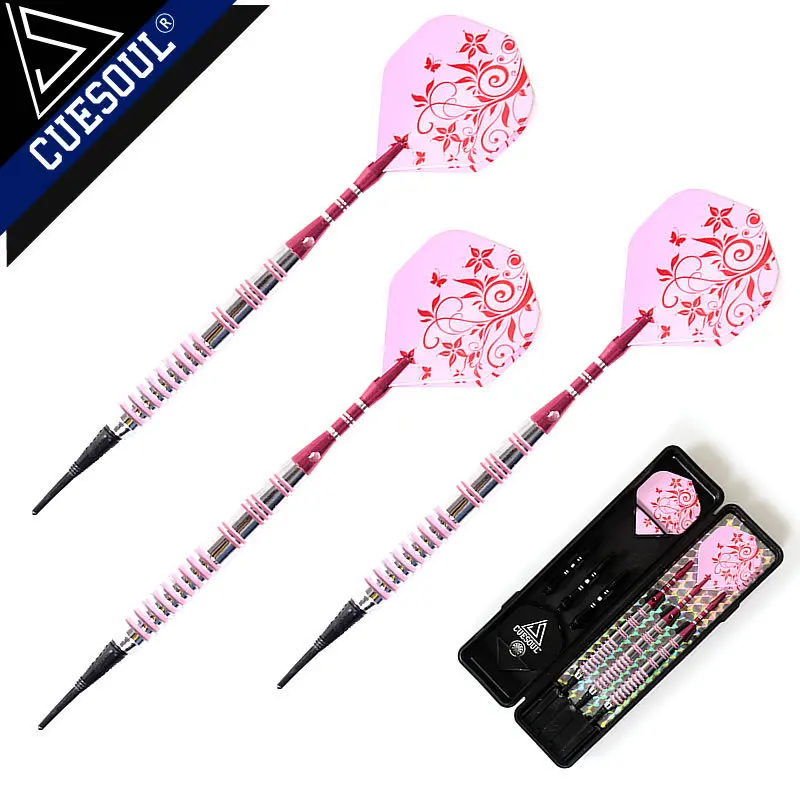 CUESOUL Professional Darts 17g 15cm Soft Tip Darts Electronic Dardos With Aluminum Alloy Shaft And Pink Flights Dartboard Games CUESOUL Professional Darts 17g 15cm Soft Tip Darts Electronic Dardos With Aluminum Alloy Shaft And Pink Flights Dartboard Games