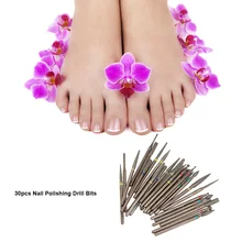 30 шт. ногтей сверла кутикулы чистого Вольфрам Сталь Ротари Полировка Файл шлифовальные головки Маникюр Педикюр маникюрный салон Инструменты