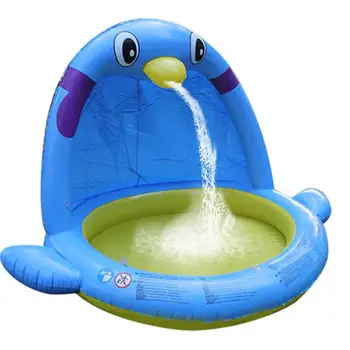 

Children's Large Water Spray Game Mat Baby Bathtub Penguin Inflatable Paddling Pool For Indoor And Outdoor Use Water Play Toy