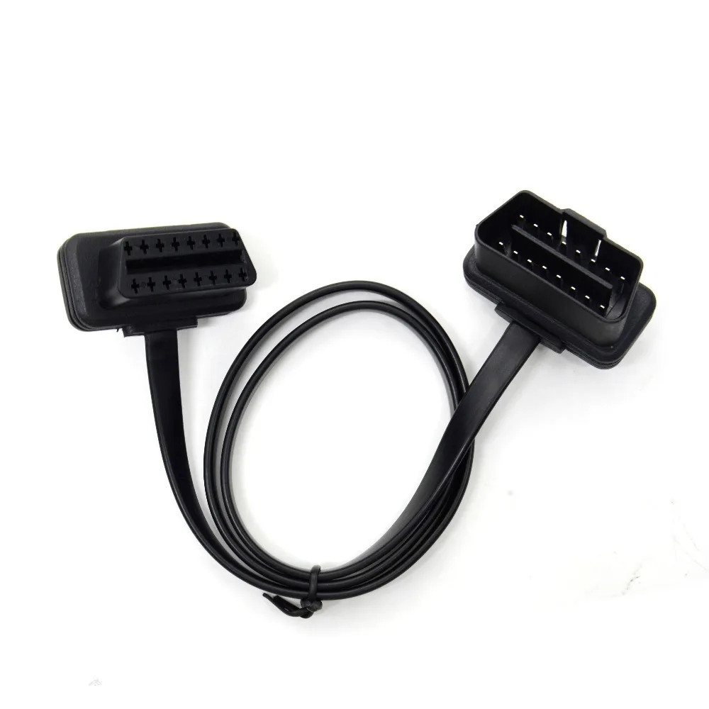 Горячая распродажа! Плоский + тонкий как лапша OBDII OBD 2 OBD2 16 контактный ELM327 штекер