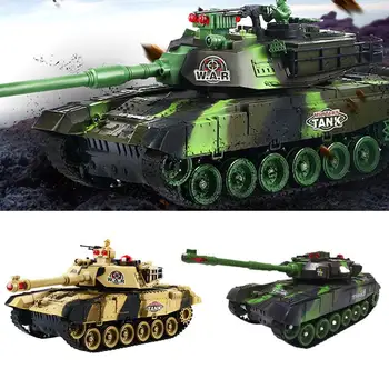 44CM RC Tank 1/20 2.4Ghz Infrared RC Battle Tank Model Charging Off-Road Tracked Remote Control Car Toy