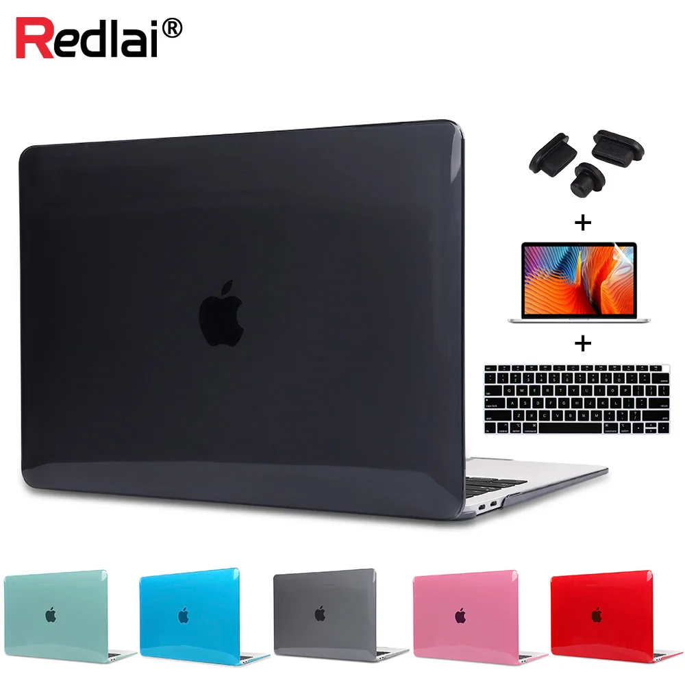Redlai кристально чистый чехол для MacBook Air Pro retina 11 12 13 15 пластиковый твердый кожух Mac с