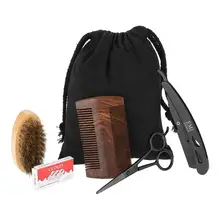 Мужская кисть для бритья набор расчесок усы ножница для усов Мужская бритва из нержавеющей стали щетка для бритья мужской набор волосяных кистей