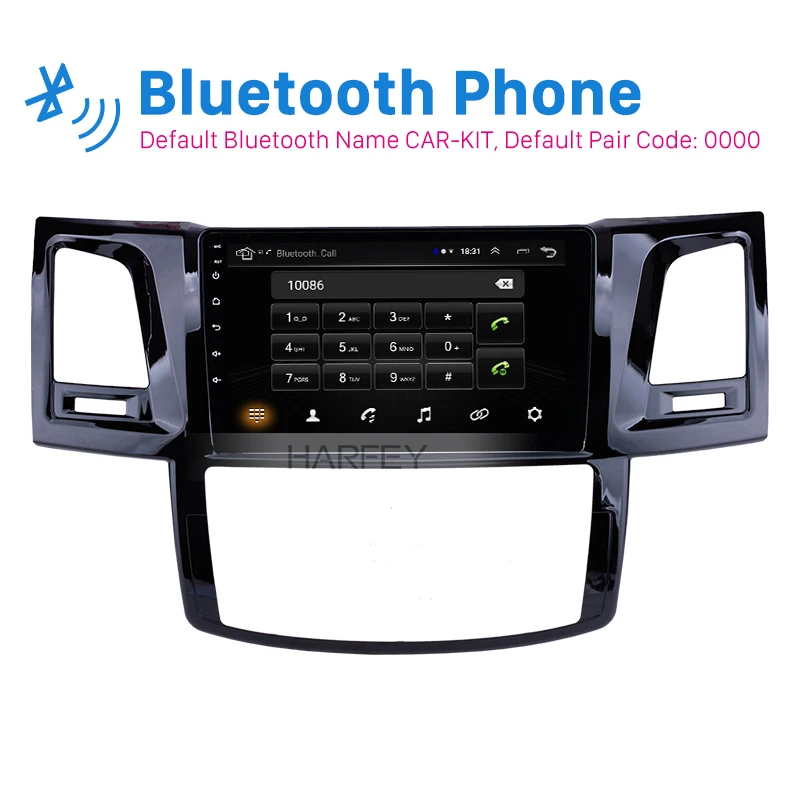 Cheap Harfey 9" Radio Android 8.1 GPS Navi Head unit for Toyota Fortuner Hilux 2008-2014 with WIFI FM music Bluetooth  DVR SWC 3G OBD2 2