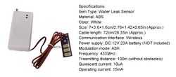 2pcs 433MHz Wireless Water Intrusion Detector Leak Sensor Work For GSM PSTN SMS Home House Security Alarm System