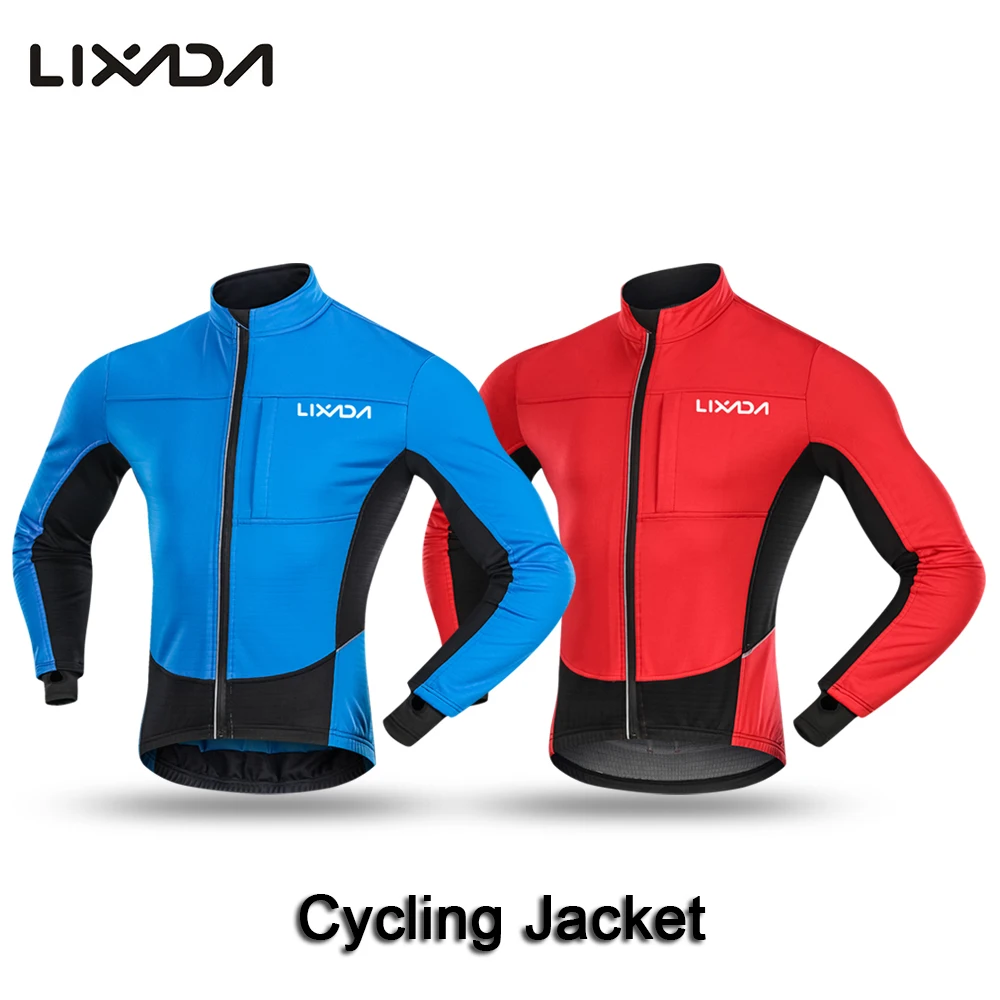 Lixada Мужская ветрозащитная велосипедная куртка зимний теплый флис MTB велосипед езда Одежда спортивная куртка пальто