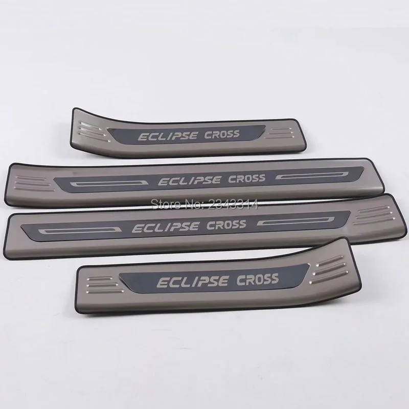 For 2018-2022 Mitsubishi Eclipse Cross Stainless Door Sill Scuff Plate Kick Pedal Protector Trim Sticker Car Styling Accessories