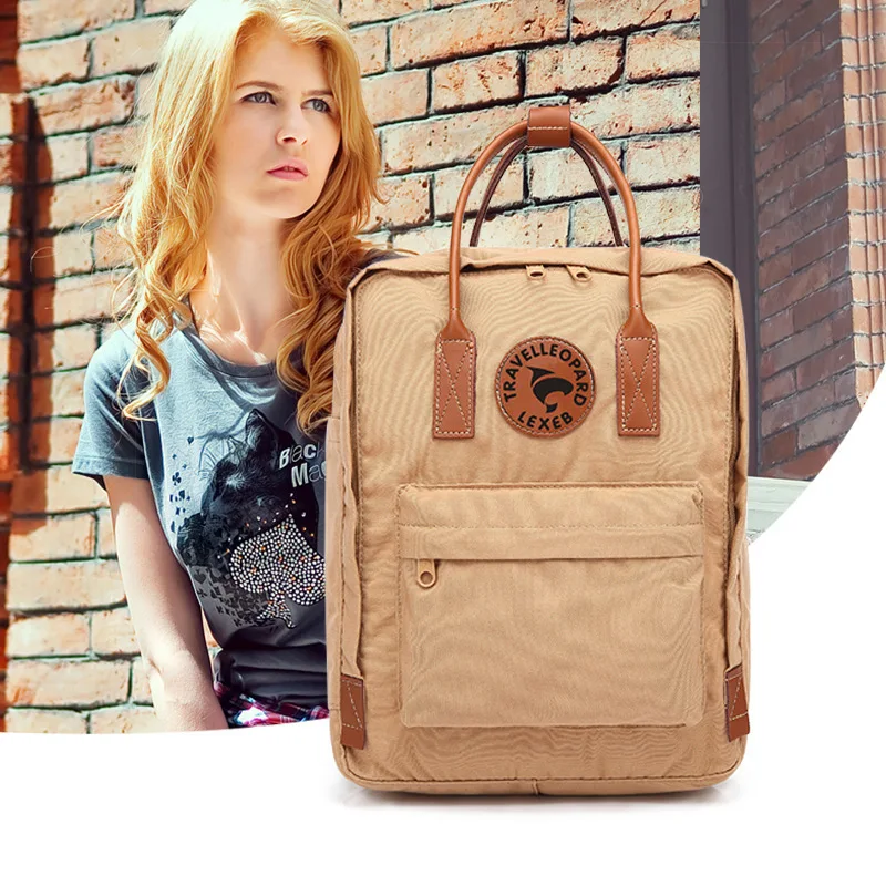 

New Style 2018 Leather Hand Kanken Backpack Sweden Nobel Second Generation Male Female Boy Girl Teenager Backpack Kanken 7L 16L