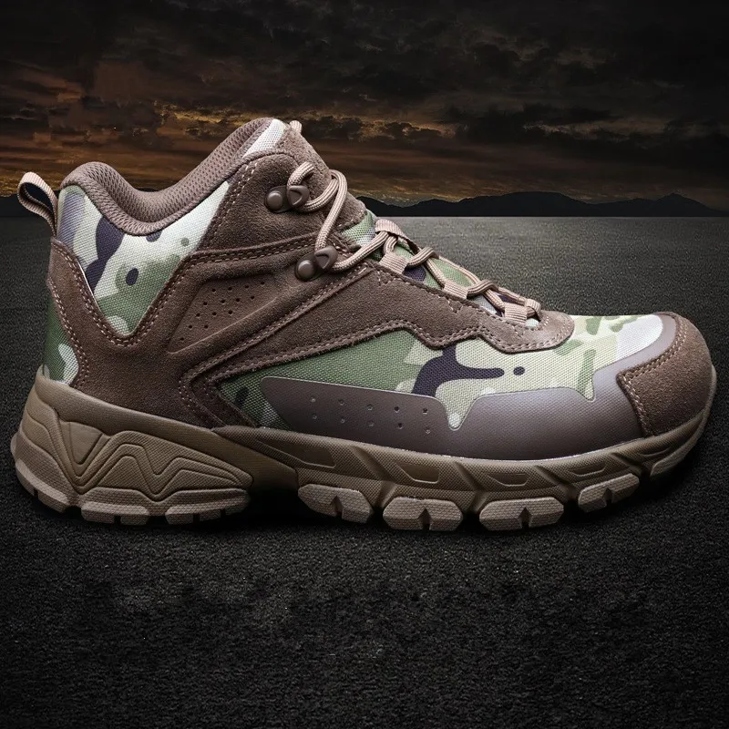 

Spring Autumn Camouflage Hiking Shoes Outdoor Military Sports Climbing Lightweight Wearproof Army Training Combat Tactical Boots