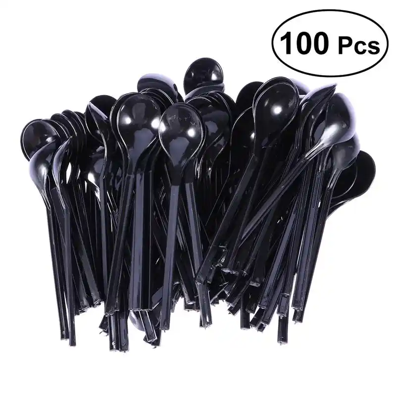 400Pcs Handle Coffee Plastic Spoon Safe Tea Coffee Ice Cream Stick