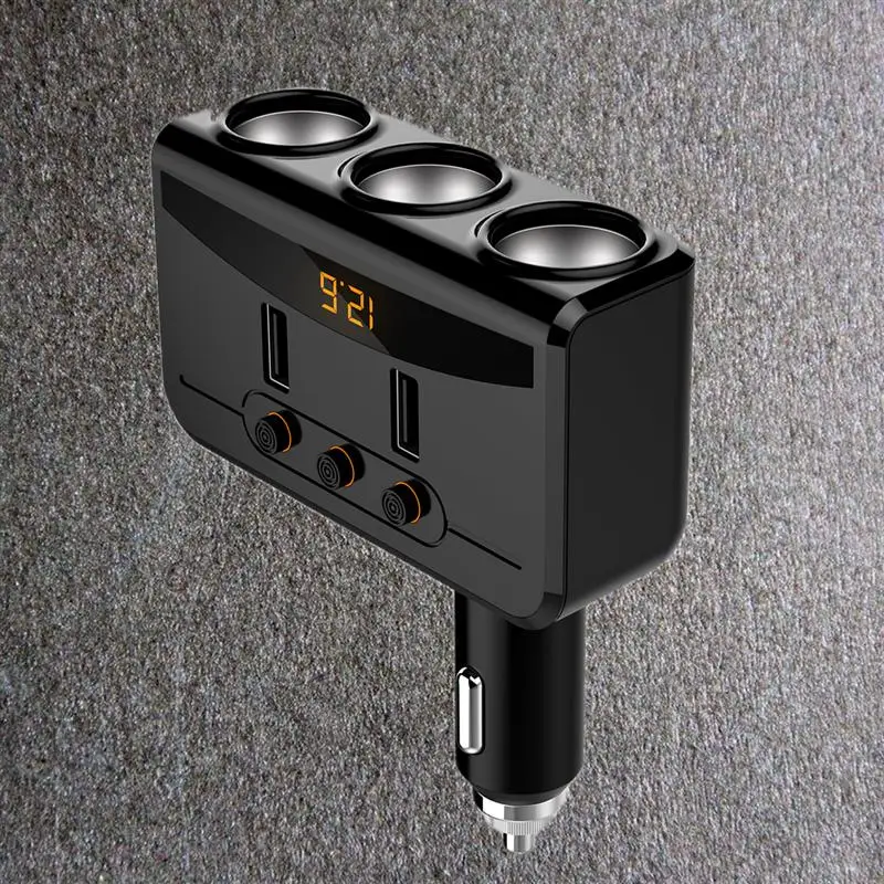 Автомобильное автомобильное зарядное устройство с 3 портами USB двойной адаптер