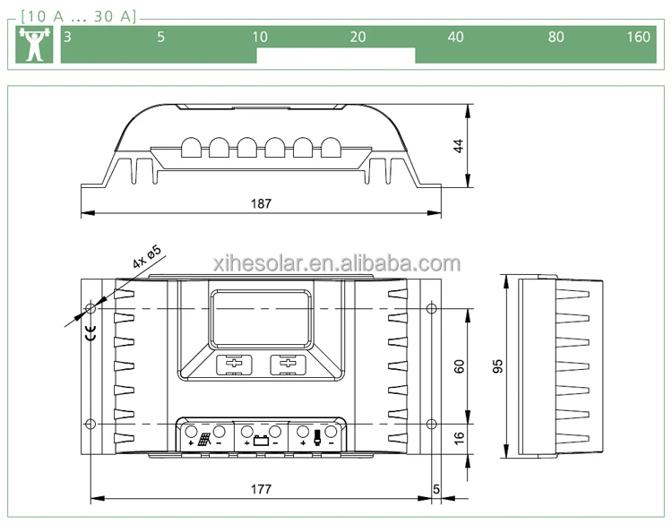 Fangpusun PR Серии 10A 15A 20A 30A ШИМ Контроллер заряда для 12 V 24 V PV системы