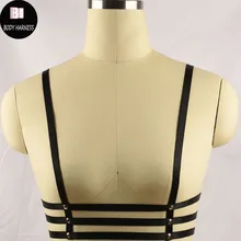 Женское Сексуальное белье бондаж упряжь готическая Черная обвязка для тела фетиш одежда клетка бюстгальтер для эротических фантазий боди жгут бюстгальтер