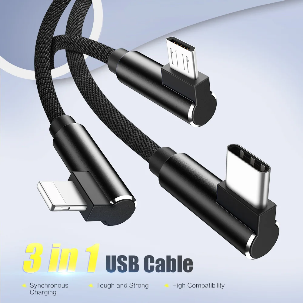 

KISSCASE 3 in 1 USB Cable for iPhone 7 8 XS MAX Charger Cable Micro USB Cables Type C Cable for Samsung Galaxy S9 S8 Plus Xiaomi