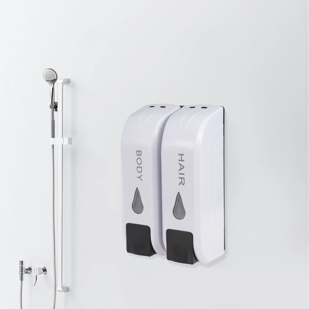 

350ml Wall-mounted Liquids Soap Dispenser Plastic 3 Types Capacity Shower Gel Shampoo Washing Lotion for Bathroom Kitchen Hotel