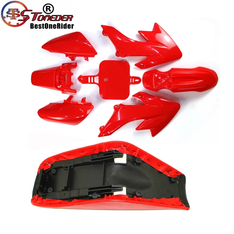 Plastic Body Fenders Kit+Tall Flat Seat For Honda CRF50 Pit Dirt Bike Motorcycle