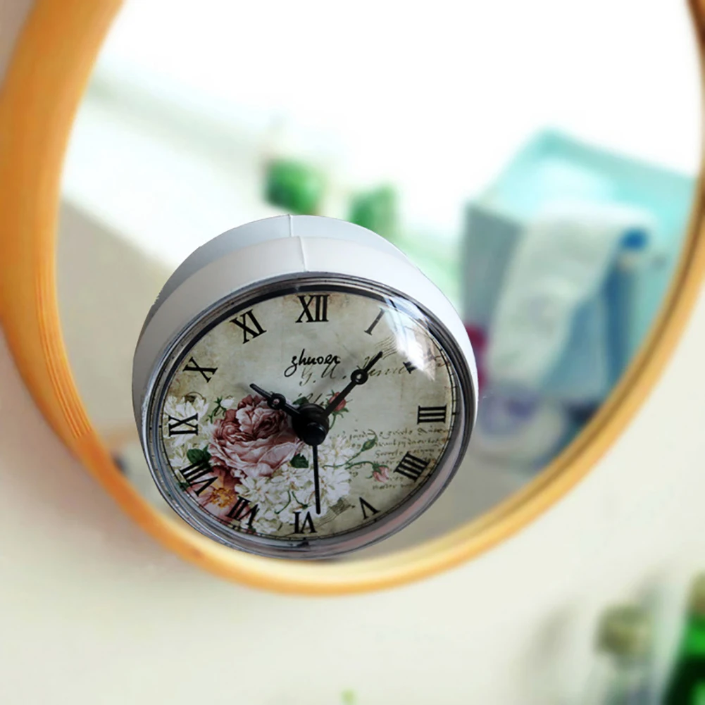 Ретро Европейская круглая присоска настенные часы Horloge Гостиная Ванная комната