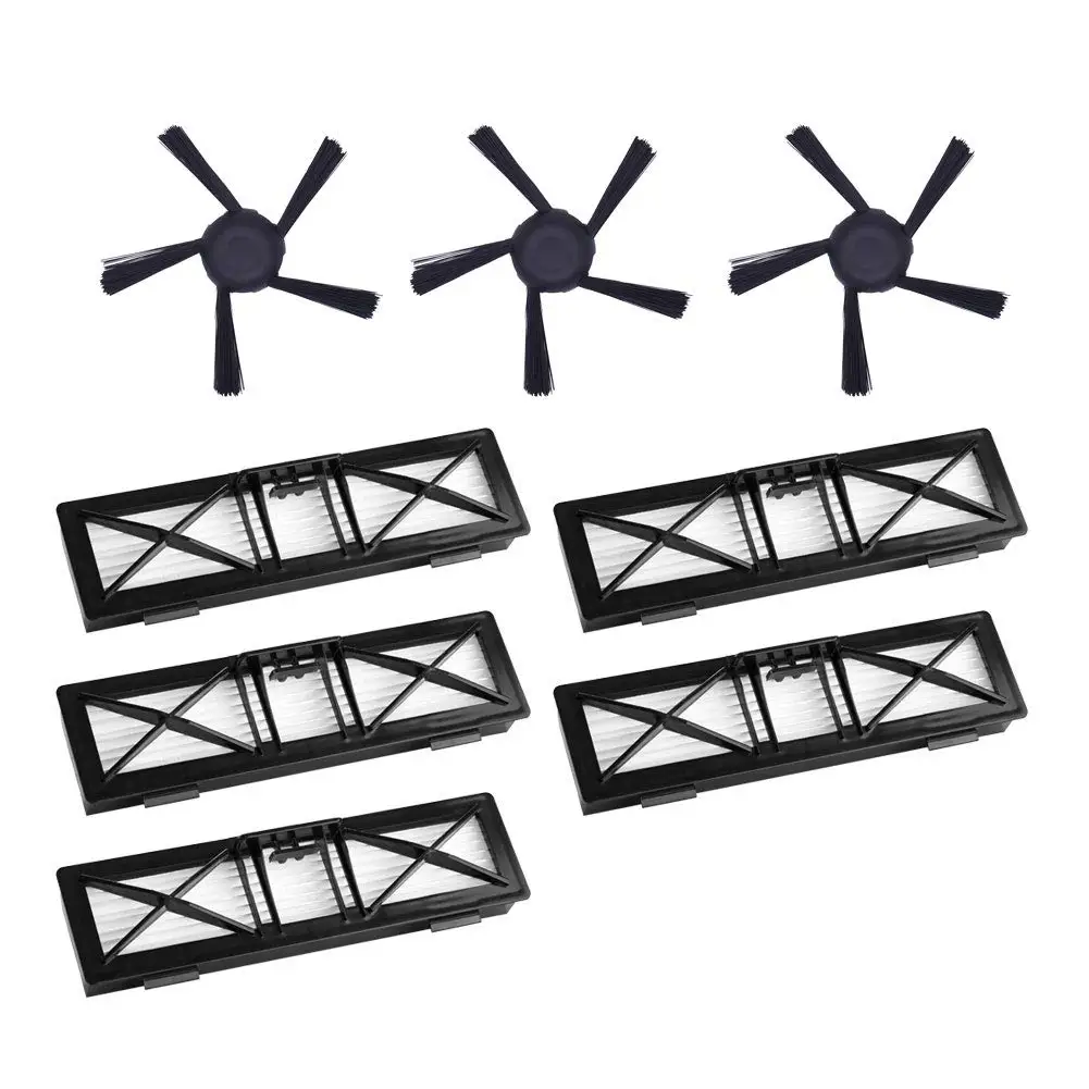

5Pcs Ultra Performance Filters & 3Pcs 5-Arms Upgraded Side Brushes Kit Replacement For Neato Connected D5 D6 D7 Wi-Fi Enabled