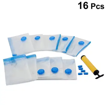 

16pcs Vacuum Compression Bag Set Seal Bags for Clothes Vacuum Storage Bags Suction Bags for Travel Hand Pump Include