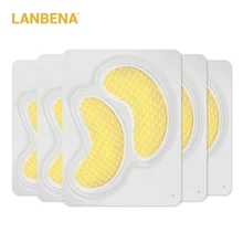 Lanbena 24k Gold Eye Mask Collagen Eye Patches Sleep Mask Dark Circle Eye Bag Anti-aging Wrinkle Firming Skin Care 10pcs =5 Pair