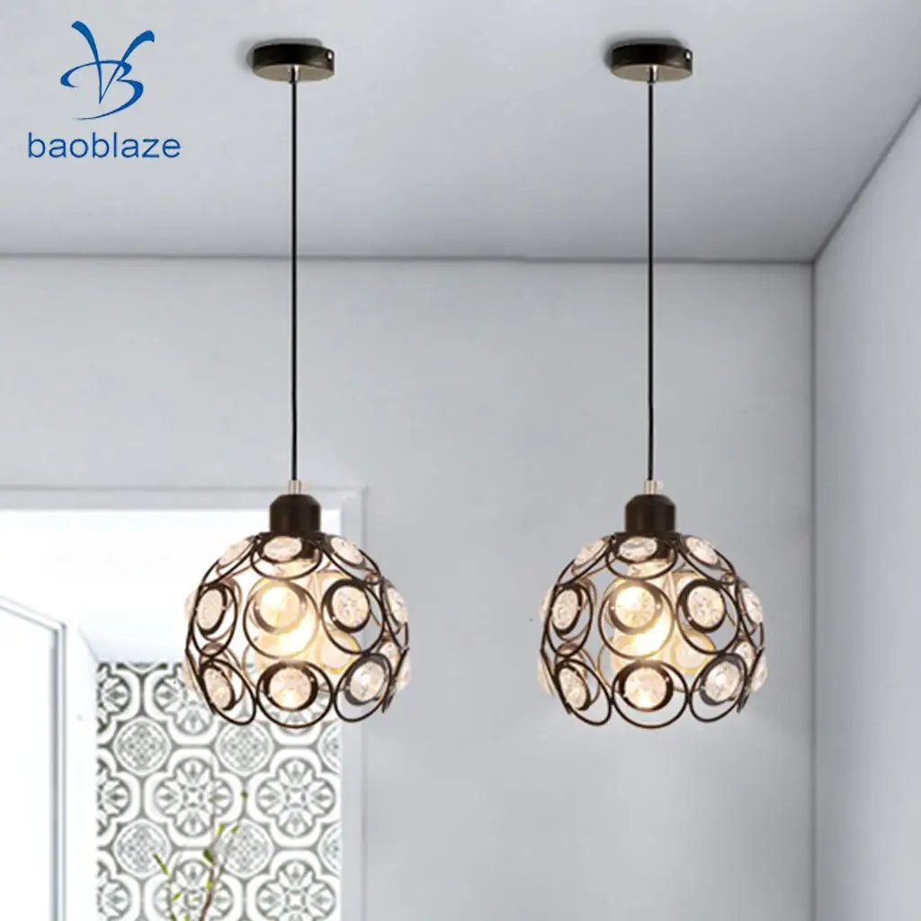 

Modern Ceiling Lamp Spherical Shade, Industrial Vintage Crystal Chandelier