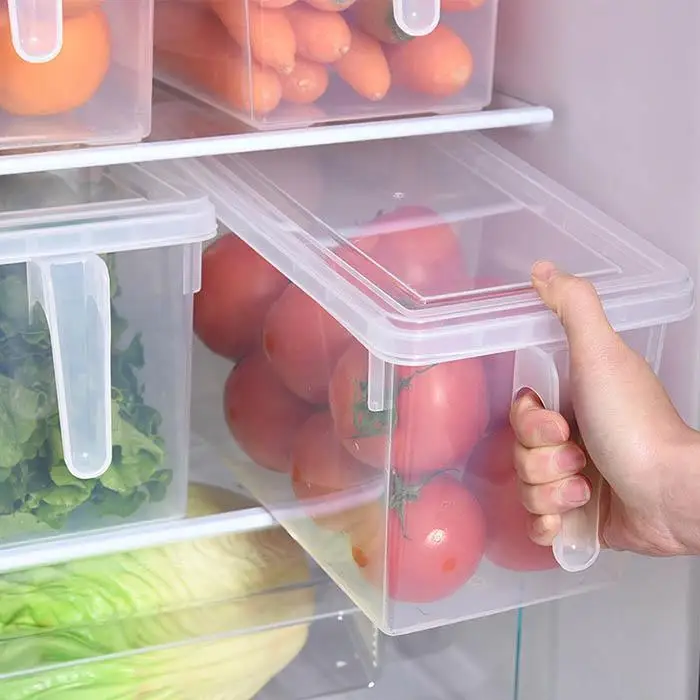 

Storage Box Grains Beans Sealed Storage Refrigerator Food Container With Lid Handle Fruit Vegetable Home Kitchen Organizer