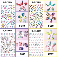 1 Sheet Optional Different Colors Feather Fashionable Nail Art Decor 3D Nail Sticker for Ladies Decals fashionable oumaxi 12 colors acrylic nail paints for 3d nail art drawings and designs