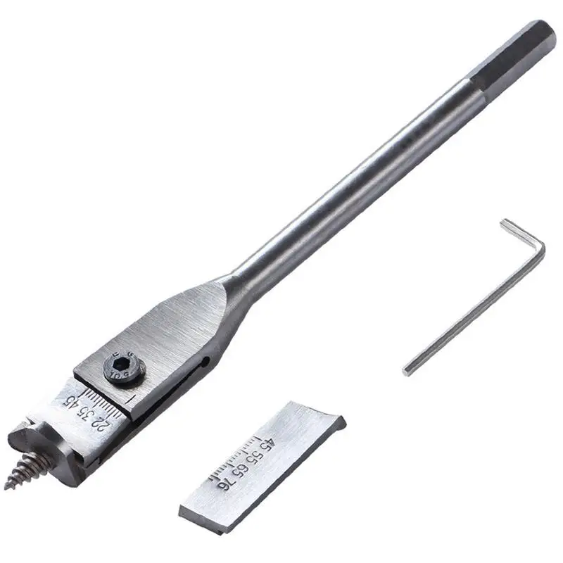 

22-76mm Adjustable Spade Bit Expansive Flat Woodworking Boring Drill Bit Set Durable Woodworking Tool Sets