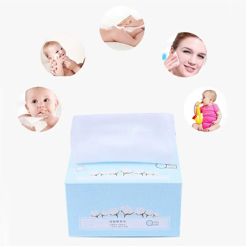 

80 Pcs Facial Cotton Tissue Cotton Soft Towel Natural Multi-Purpose Cleaning Face Towel Removable Wipes Dry Wet Amphibious