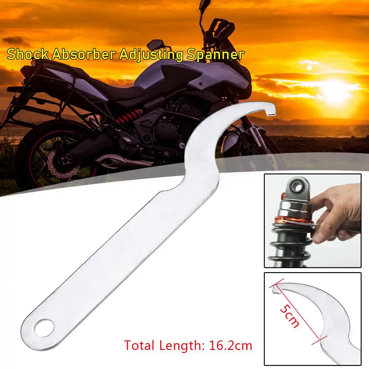 16.2cm / 6.37" Motorcycle ATV Shock Absorber Suspension Shocker Adjust