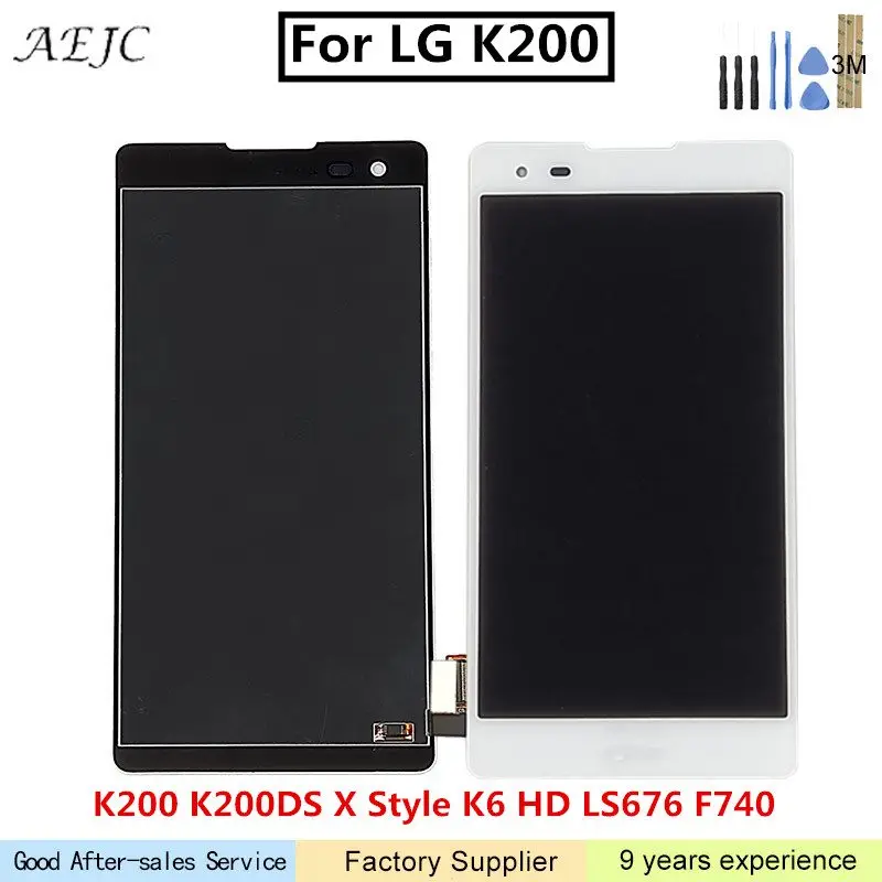 

For LG Tribute HD K6B F740 LS676 K200 X Style L53BL L56V K200DS LCD Display Touch Screen Digitizer Assembly 5" For LG K200 LCD