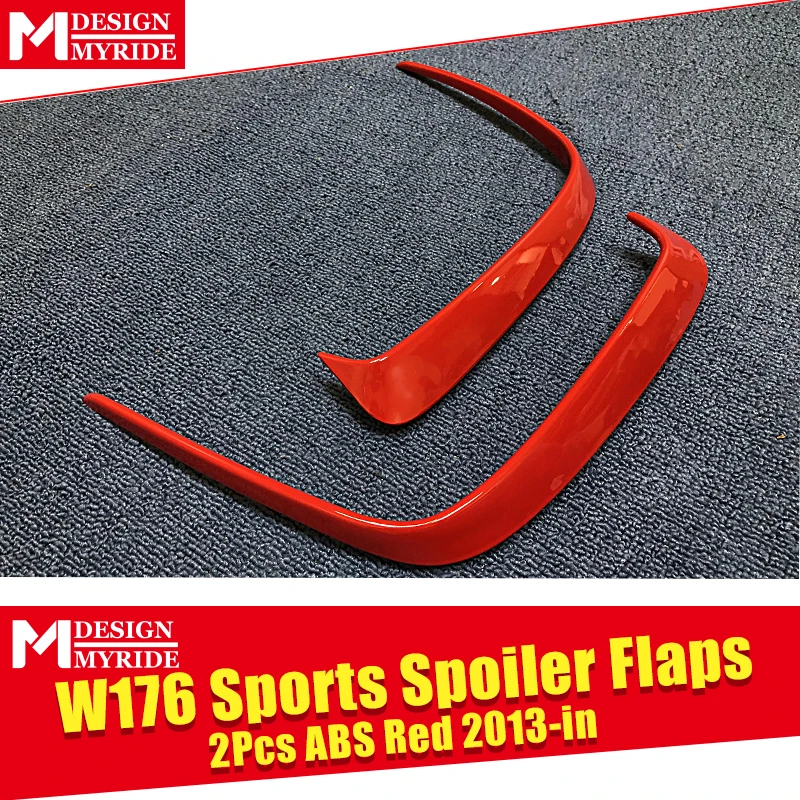 Подходит для заднего бампера W176 Canard Vent Rafts Splitter 2 шт. красный Mercedes Benz A180 A200 A250 A45
