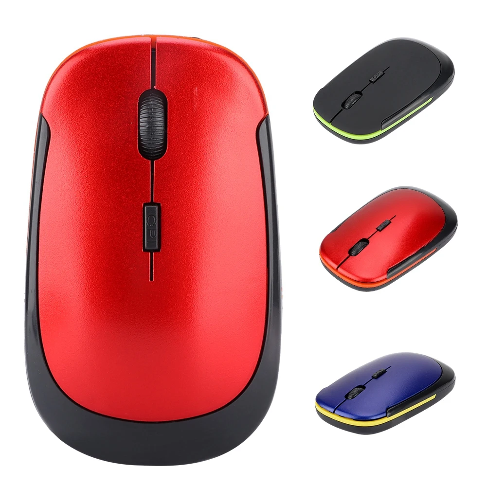 Ультра тонкая 2 4G 1200 точек/дюйм USB Беспроводная мышь эргономичная оптическая