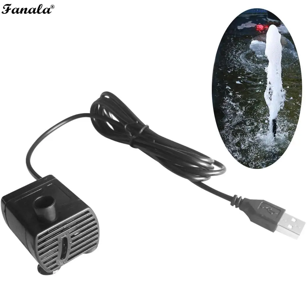 DC 5V USB Micro Submersible Water Pump 8mm/0.3inch for Aquarium