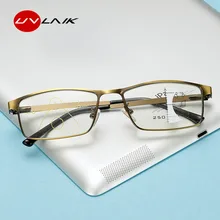 UVLAIK прогрессивные Мультифокальные очки мужские ретро сплав фотохромные очки для чтения женские анти синий светильник очки по рецепту