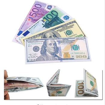 

New Men Women Money Clips Currency Notes Pattern Pound Dollar Euro Purse Wallets Unisex Fashion Wallet Solid Cash Holder