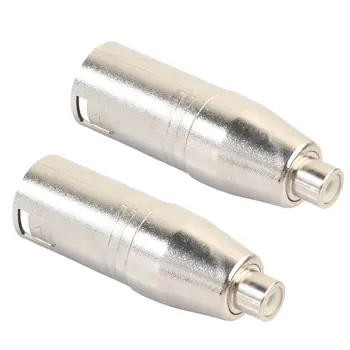 

JABS 5Pcs/lot Metal XLR 3 Pin Male to RCA Female plug Audio Adapter Connector Hi-Fi signal converter for microphone speaker
