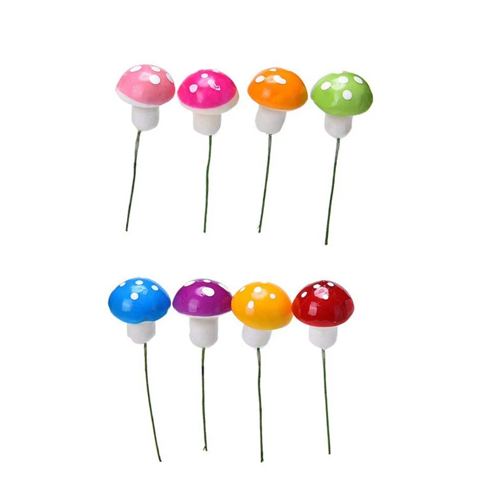 

8-Piece Miniature Fairy Garden Mushroom Ornament Dollhouse Plant Pot Figurine DIY Decor Home Decoration