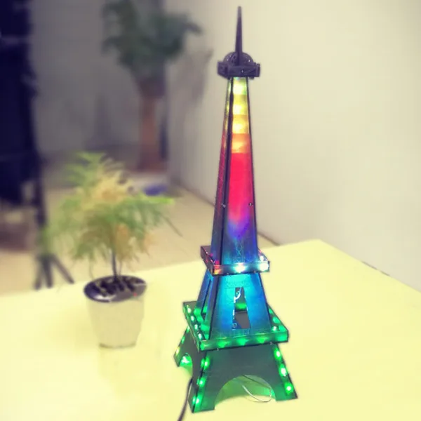 Professional Sale Leory Acrylic Paris Tower 5v Led Music Spectrum Diy 3d Led Light Cube Kit Diy For Dac Mp3 Music Rhythm Led Light Display Kits Selling Well All Over The World Consumer Electronics Accessories & Parts
