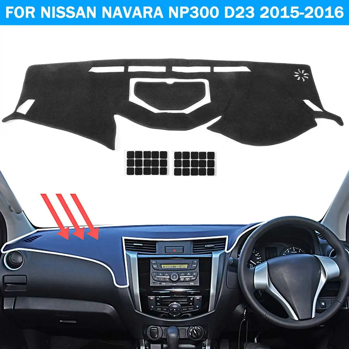 

1Pcs 146cm Car Dashmat Dashboard Mat Dash Board Cover Pad Sun Visors Right Hand Drive for Nissan Navara NP300 D23 2015-2016