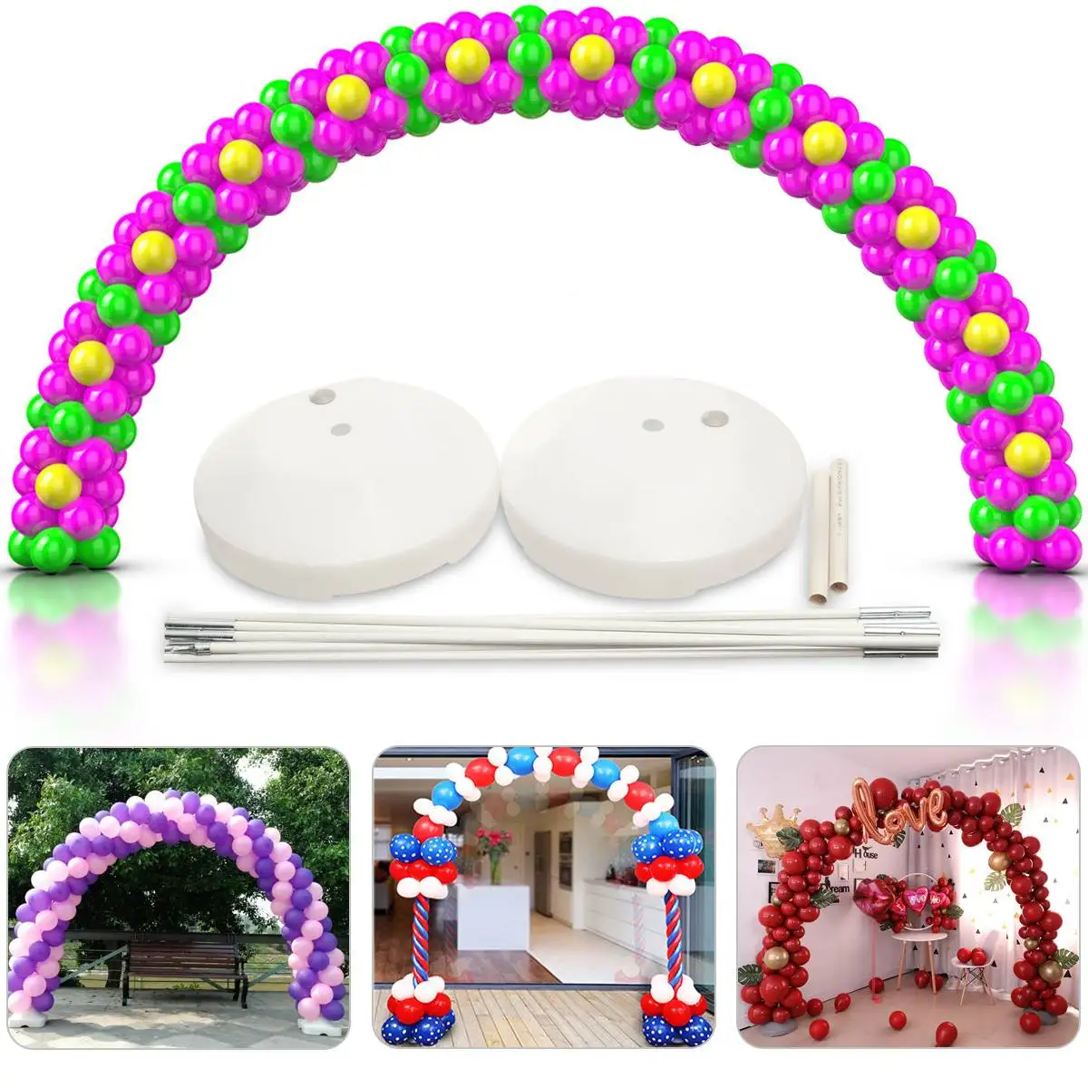 

1Set Large Balloon Arch Column Stand Frame Base Kit for Wedding Birthday Party DIY Decoration