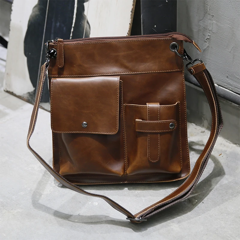 

Vintage Crazy Horse Pu Leather Men Bags Hot Sale Male Messenger Bag Man Fashion Crossbody Shoulder Bag Men's Travel New 2017 Bag
