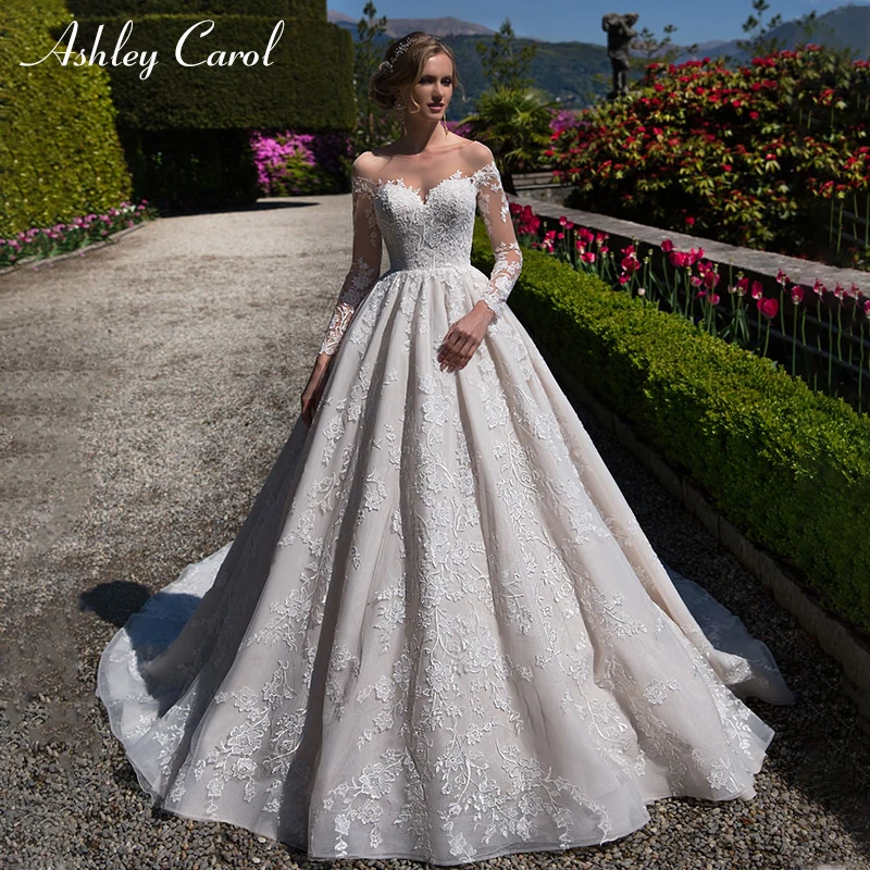 Ashley Carol Sexy Sweetheart Backless Long Sleeve Wedding Dress