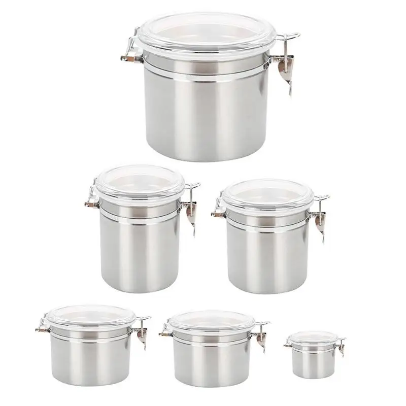 

Stainless Steel Round Shape Thicken Sealed Can Nut Tea Buckle Storage Jar
