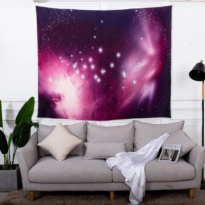 

Loartee Universe Star Night Sky Tapestry Aurora Light Picture Cloth Home Wall Decoration Bed Curtain